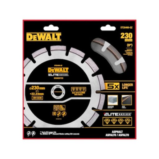 DEWALT Vágótárcsa, Elite Diamond, 230 mm, aszfalt