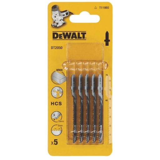 DEWALT Dekopírfűrészlap, puhafa, 5db, T119BO, 15mm