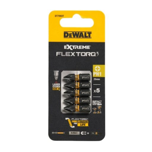 DEWALT Bithegy, csavarhúzó, PH1, 25mm, FLEXTORQ, 5db
