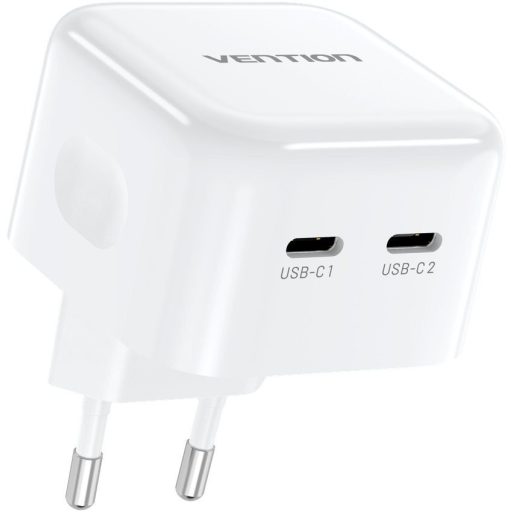 Vention USB-C+C (2port,35W/35W,fehér), töltő