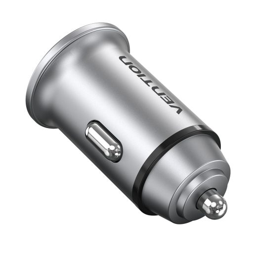 Vention USB-A+C (2port,18/20W, szürke, szivargyújtós), töltő