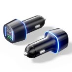 Vention USB-C+A (2port,30W, fekete, szivargyújtós),Vention