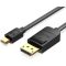 Vention mini Displayport -> Displayport, (fekete), 1,5m,  kábel