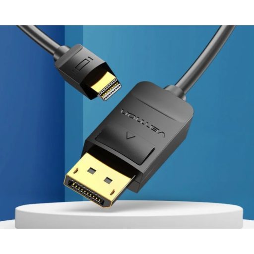 Vention mini Displayport -> Displayport, (fekete), 1,5m,  kábel