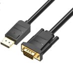 Vention Displayport -> VGA, (fekete), 2m, kábel