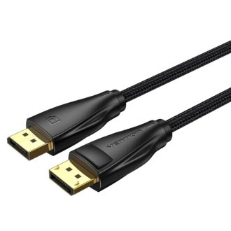   Vention Displayport/M -> Displayport/M  (Szövet, fekete), 10m, kábel