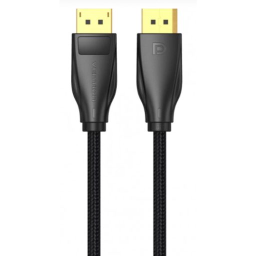 Vention Displayport/M -> Displayport/M  (Szövet, fekete), 10m, kábel