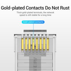Vention UTP (Cat.6 ,RJ45,átlátszó) 10db, csatlakozó