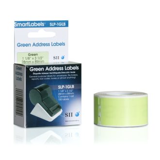   Seiko Instruments SLP-1GLB, Zöld, Öntapadós nyomtatócimke, 8,9 cm, 2,8 cm, 130 db, 130 db