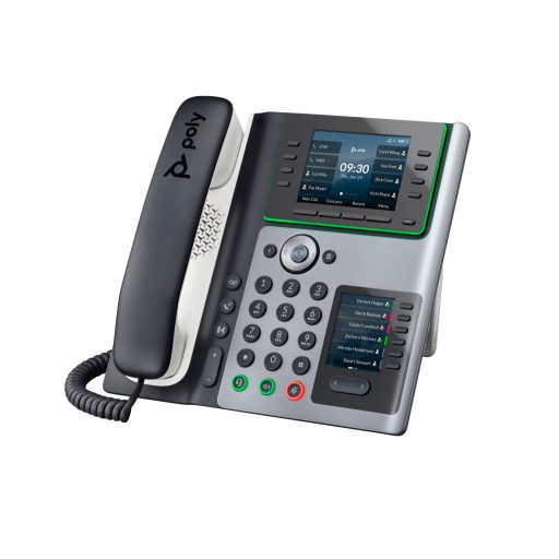 HP Poly Edge E450 IP-telefon PoE-támogatással, IP telefon, Fekete, Vezetékes telefonkagyló, 8 sorok, IPS, 8,89 cm (3.5")