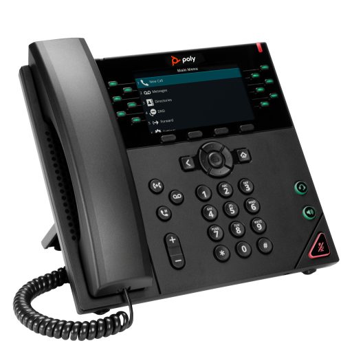 HP Poly VVX 450 12-Line IP Phone and PoE-enabled, IP telefon, Fekete, Vezetékes telefonkagyló, 12 sorok, LCD, 10,9 cm (4.3")