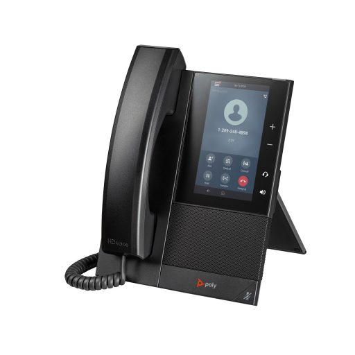 HP Poly CCX 505 üzleti médiatelefon Open SIP- és PoE-támogatással, IP telefon, Fekete, Vezetékes telefonkagyló, Android 12, 24 sorok, LCD