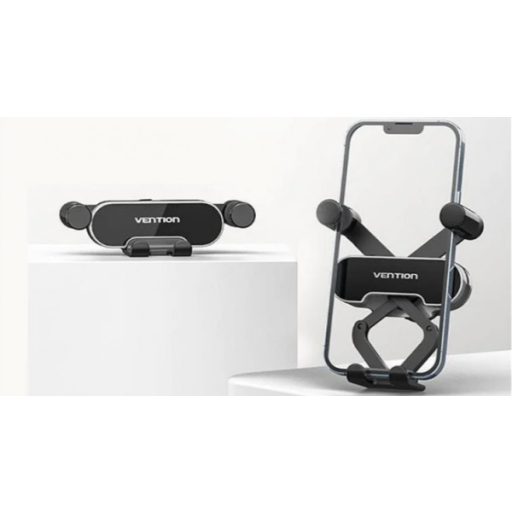Vention telefon ( mechanikus rögzítéses, szellőzőrácsra, autós, fekete), tartó