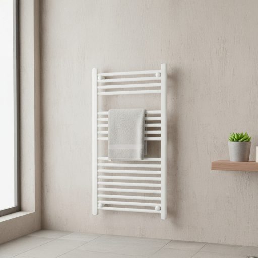 Egyenes törölközőszárító radiátor 1000x500 mm fehér