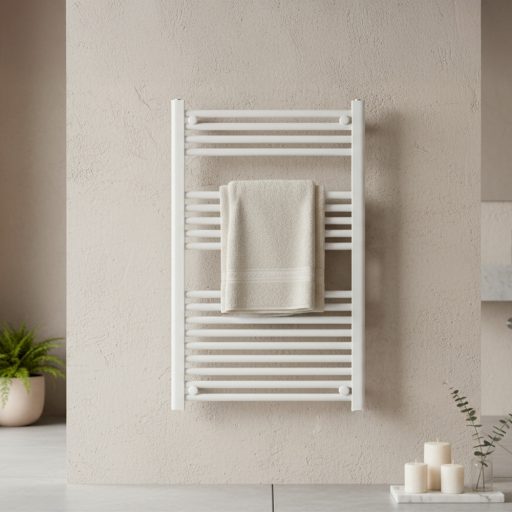 Egyenes törölközőszárító radiátor 1000x600 mm fehér