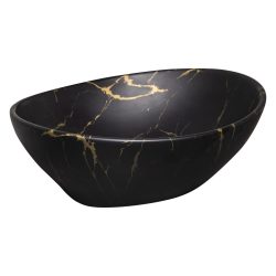 KR-707 fekete-arany kerámia design mosdó márvány mintával KR-707 fekete-arany kerámia design mosdó márvány mintával