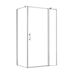 Simple 80x100 cm nyílóajtós aszimmetrikus zuhanykabin zuhanytálca nélkül