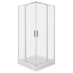 Solid SQ 100 króm szögletes zuhanykabin zuhanytálcával