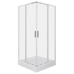 Solid SQ 100 króm szögletes zuhanykabin zuhanytálcával