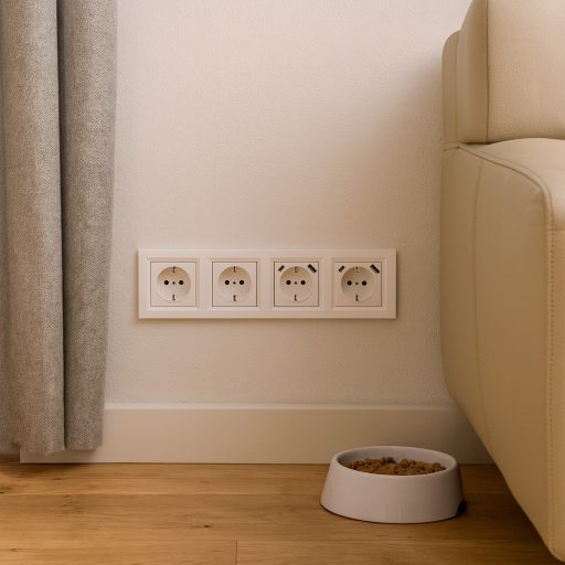 Nova IV kettő dugalj kettő USB csatlakozóval fehér kerettel
