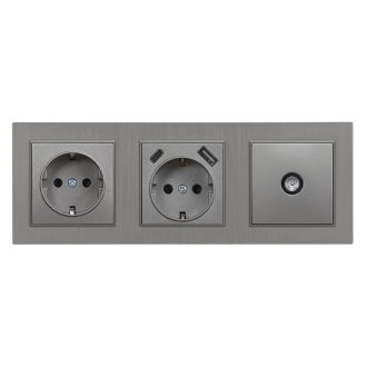   Nova dugalj, USB, TV csatlakozóval szürke szálcsiszolt kerettel