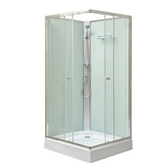   Polo White II 80x80 cm szögletes fehér hátfalas zuhanykabin   zuhanytálcával