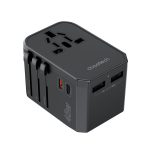   Choetech USB-C*2+A*2 (45W, fekete, travel, US,UK,EU,AU), töltő