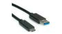 Roline USB-C 3.1/M -> USB-A 3.0/M, (fekete), 0,5m, kábel