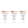   Deltaco SMART HOME SH-LGU10RGB-3P izzó LED, GU10, spot, WIFI, 5W, színes+fehér, szabályozható, 3db/csomag