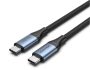   Vention USB-C 4.0/M -> USB-C 4.0/M,  (szövet,5A,alu, szürke), 1m, kábel