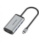   Vention USB-C -> HDMI/VGA/USB3.0*3/PD 0,15m, (szürke, fémszerű), Dokkoló