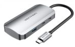   Vention USB-C -> USB-C Gen 1/USB3.0x3/PD  (0,15m Szürke Aluminum Ötvözet), Hub