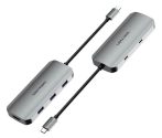   Vention USB-C -> HDMI/USB-C Gen 1/USB 3.0x3/PD (0,15m Szürke Aluminum Ötvözet), Dokkoló