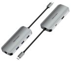   Vention USB-C -> HDMI/USB 3.0x3/RJ45/PD (0,15m Szürke Aluminum Ötvözet), Dokkoló