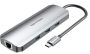   Vention USB-C -> HDMI/USB3.0x3/RJ45/SD/TF/PD (0,15m Szürke Aluminum Ötvözet), Dokkoló