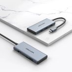   Vention USB-C -> HDMI/USB 3.0x3/SD/TF (0,15m Szürke Aluminum Ötvözet), Dokkoló