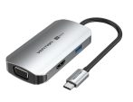   Vention USB-C -> HDMI/VGA/USB 3.0/PD (0,15m Szürke Aluminum Ötvözet) Dokkoló