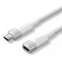   Vention USB-C 3.2/M -> USB-C 3.2/F, 0,5m,(hosszabbító, fehér, Gen2, 10Gbps), kábel
