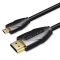 Vention micro HDMI/M -> HDMI/M, (fekete) 1,5m, kábel