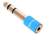 Vention 6.5mm jack/M -> 3.5mm/F, (audio,kék), adapter