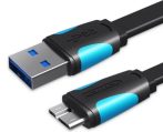   Vention USB-A 3.0/M -> Micro USB-B,  ( lapos,fekete),  0,2m, kábel