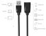 Vention USB-A 2.0/M -> USB-A 2.0/F  (hosszabbító,PVC,fekete), 0,5m, kábel