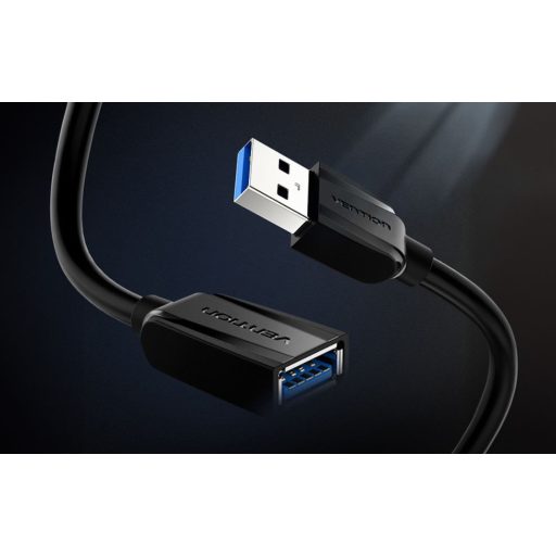 Vention USB 3.0,  (hosszabbító, fekete), 3m, kábel
